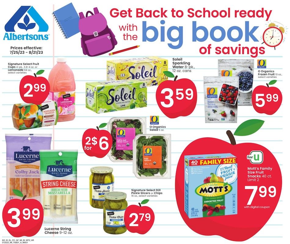 Albertsons Ad Big Book Savings 25th July – 21st August 2023 Page 1