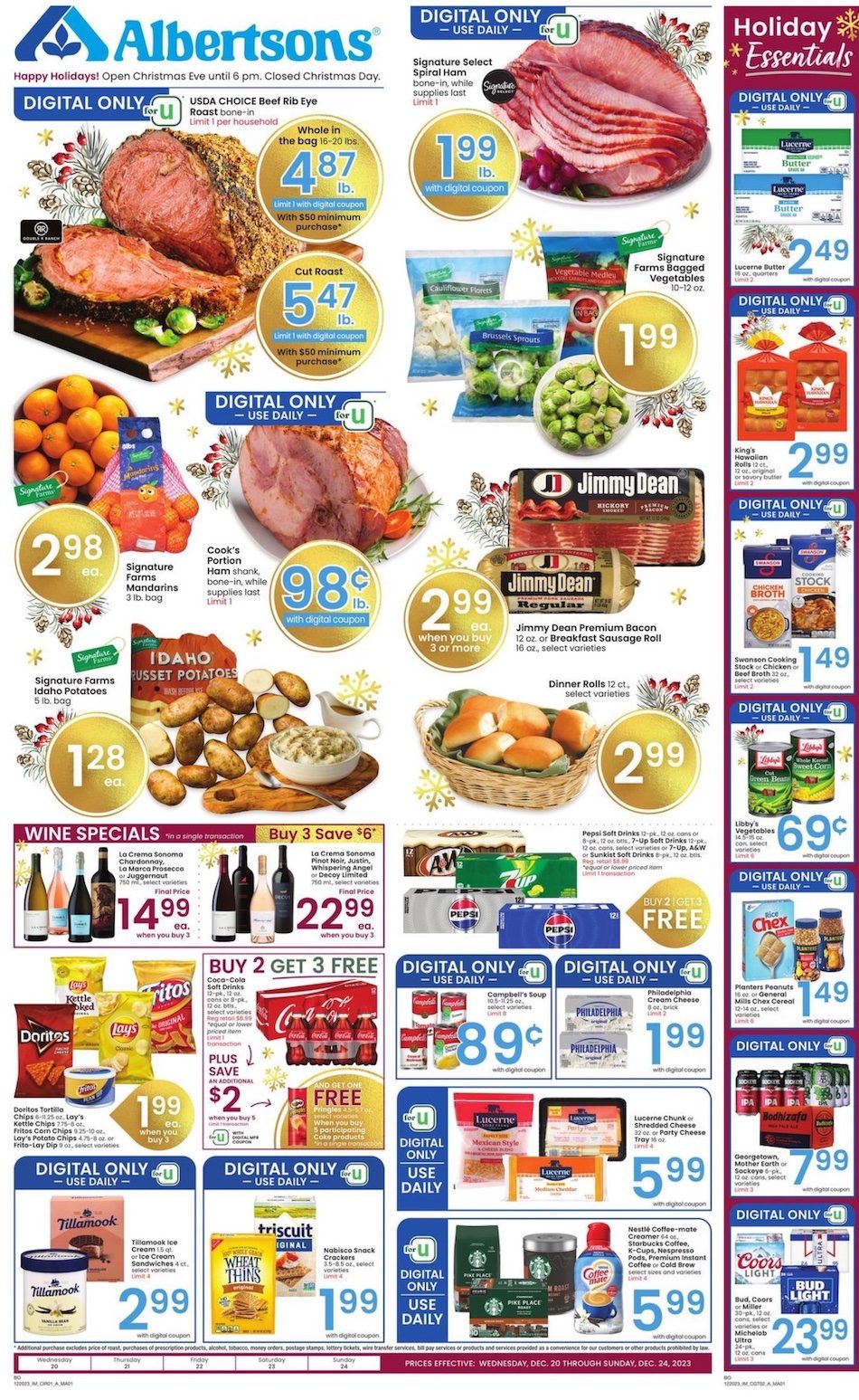 Albertsons Ad Christmas 20th – 24th December 2023 Page 1