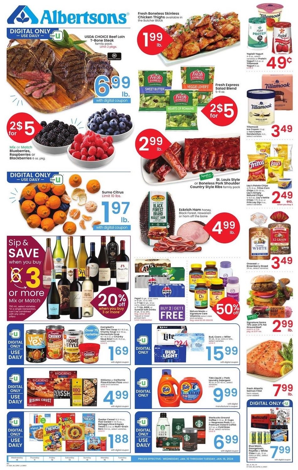 Albertsons Weekly Ad 10th – 16th January 2024 Page 1