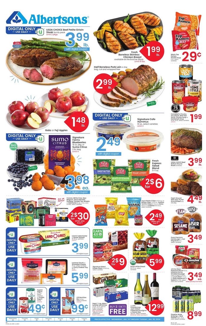 Albertsons Weekly Ad 24th – 30th January 2024 Page 1