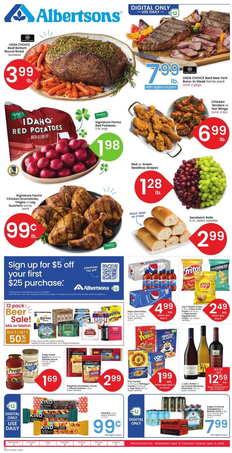 Albertsons Weekly Ad Sale 15th – 21st March 2023 Page 1