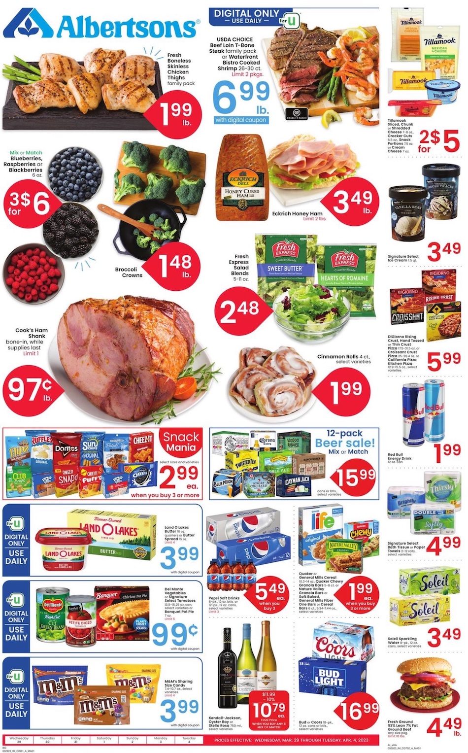 Albertsons Weekly Ad Easter 29th March – 4th April 2023 Page 1