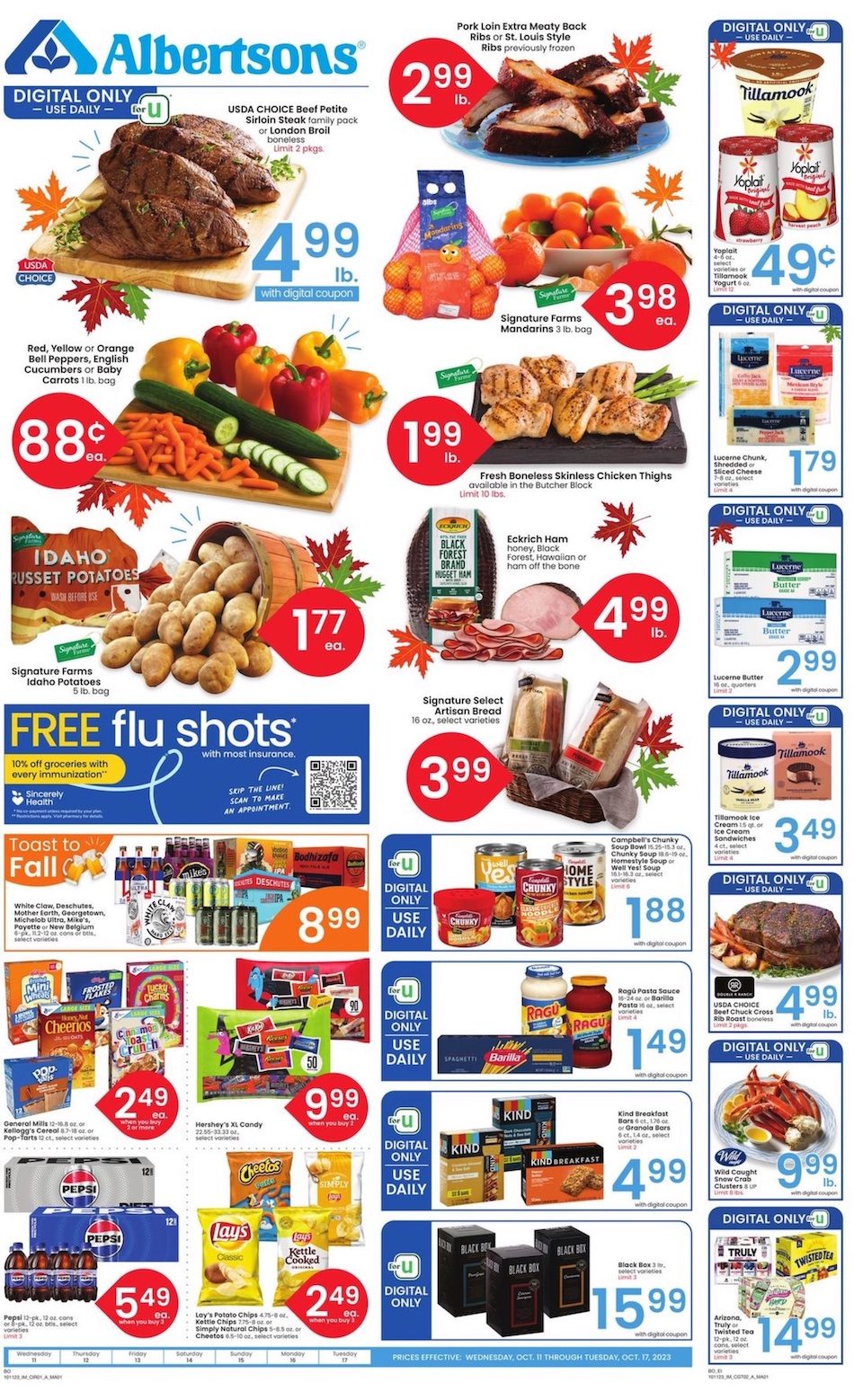 Albertsons Weekly Ad 11th – 17th October 2023 Page 1