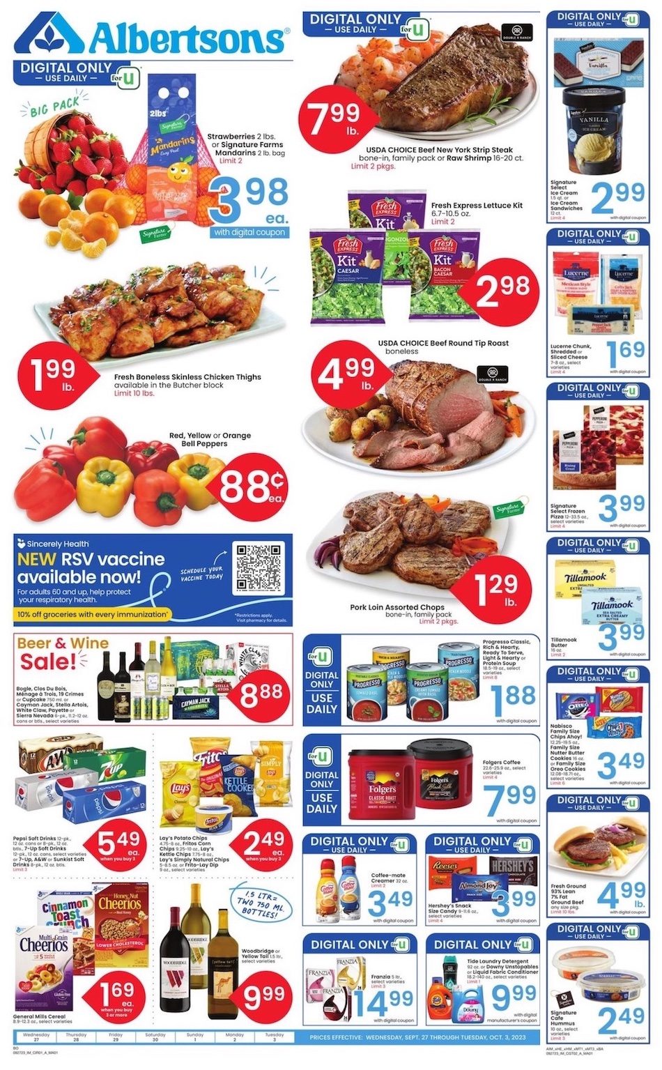 Albertsons Weekly Ad 27th September – 3rd October 2023 Page 1