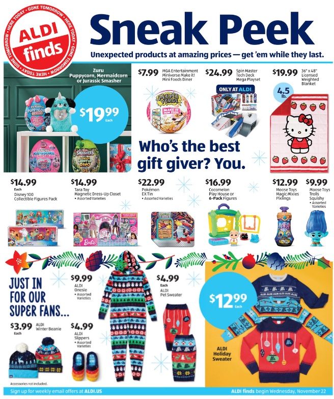 ALDI Weekly Ad Preview 22nd – 28th November 2023 Page 1