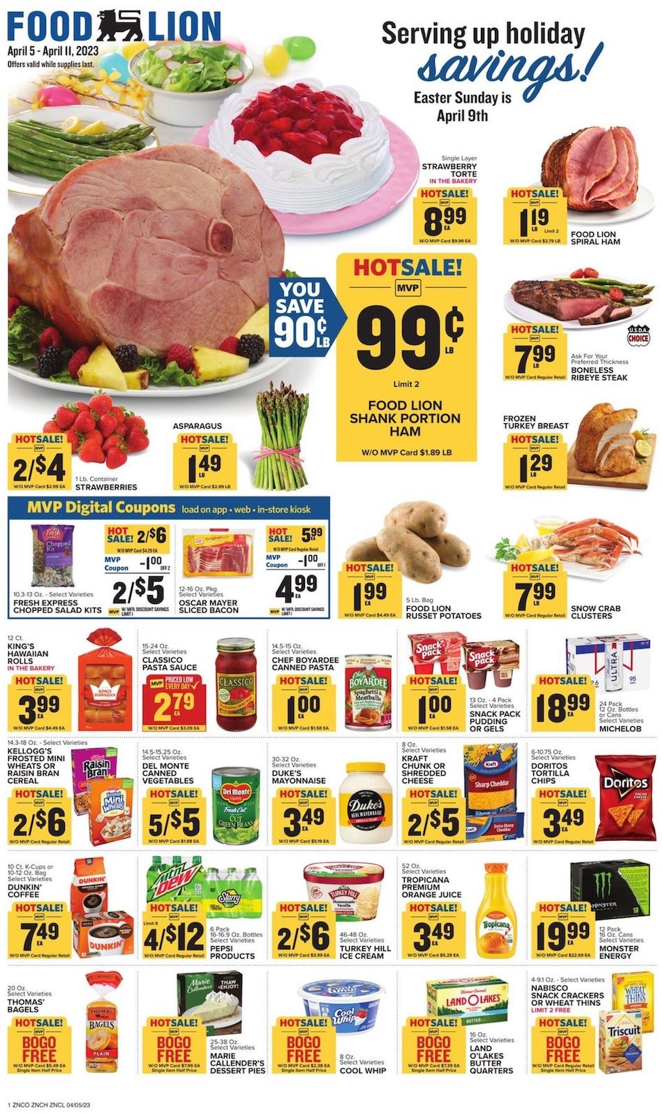 Food Lion Weekly Ad Easter 5th – 11th April 2023 Page 1
