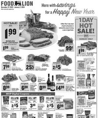 Food Lion Weekly Ad 27th December – 2nd January 2024 page 1 thumbnail