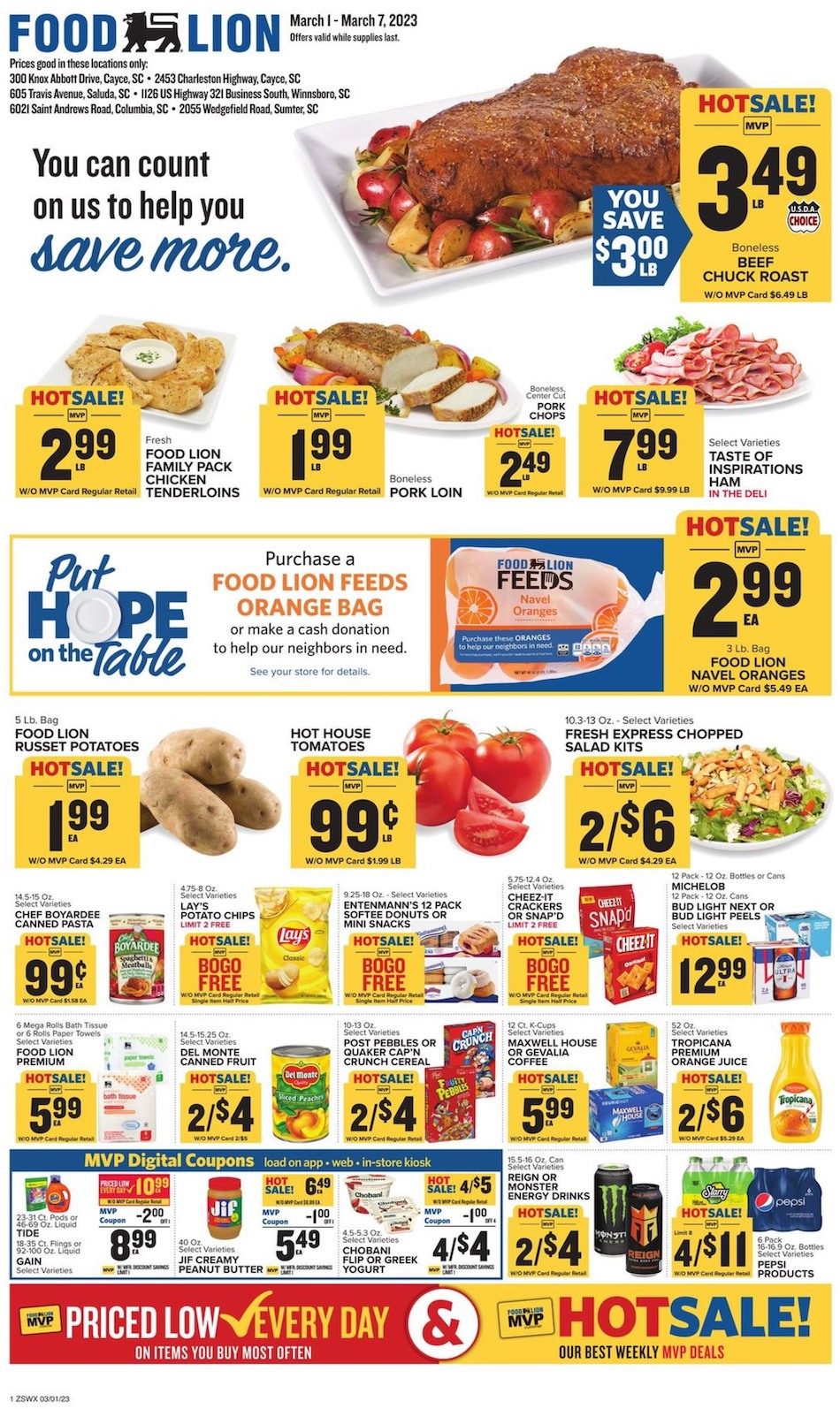 Food Lion Weekly Ad Sale 1st – 7th March 2023 Page 1