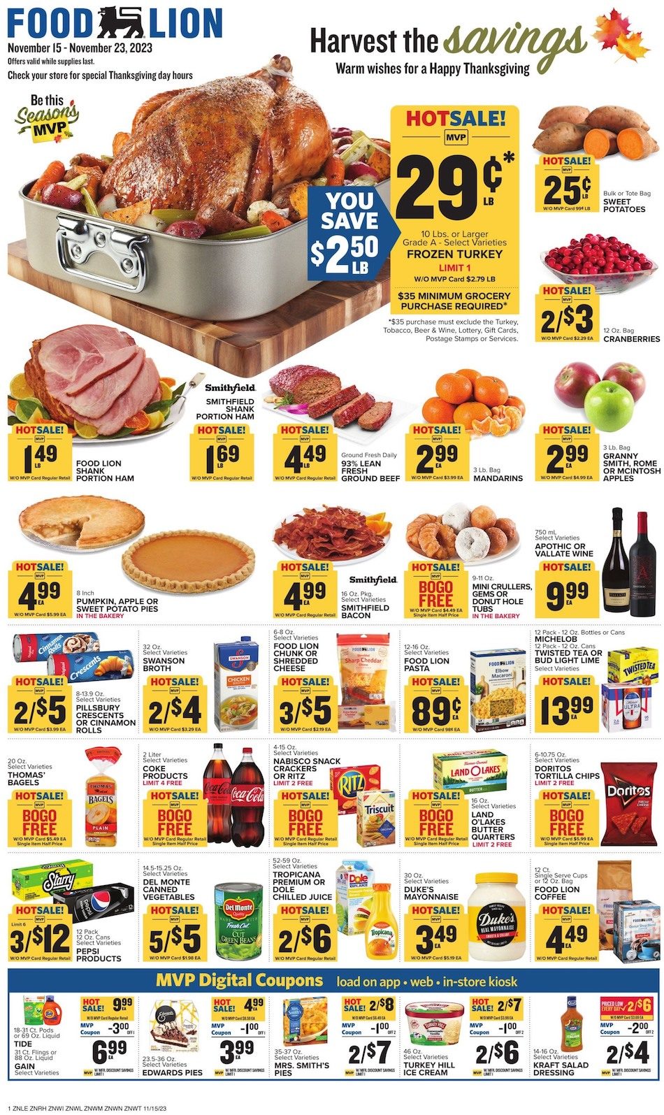 Food Lion Weekly Ad 15th – 21st November 2023 Page 1