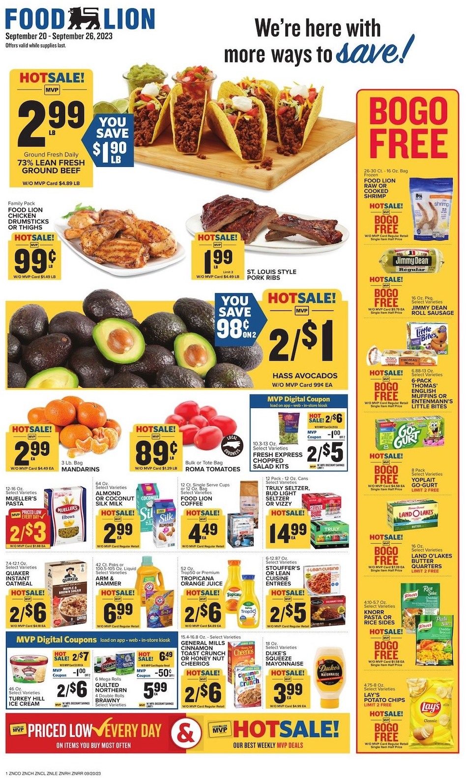 Food Lion Weekly Ad 20th – 26th September 2023 Page 1
