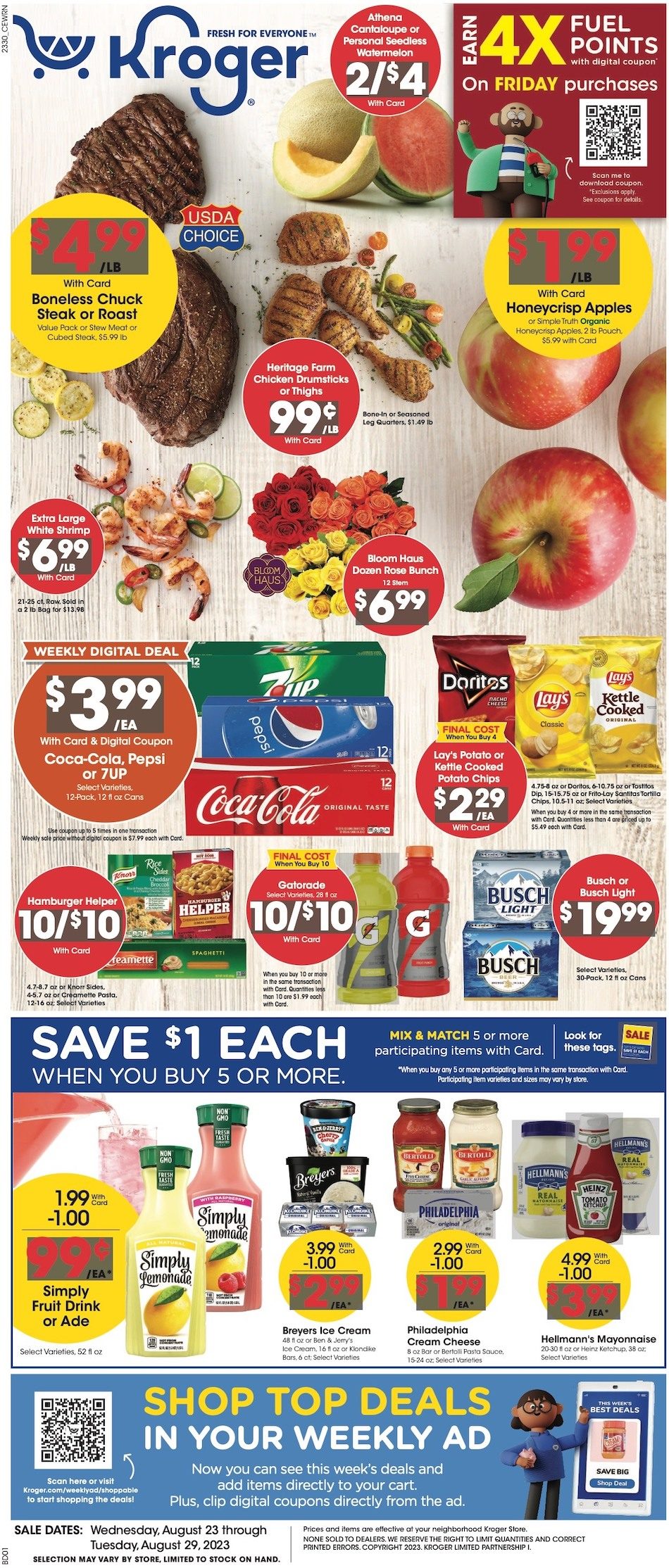 Kroger Weekly Ad 23rd – 29th August 2023 Page 1