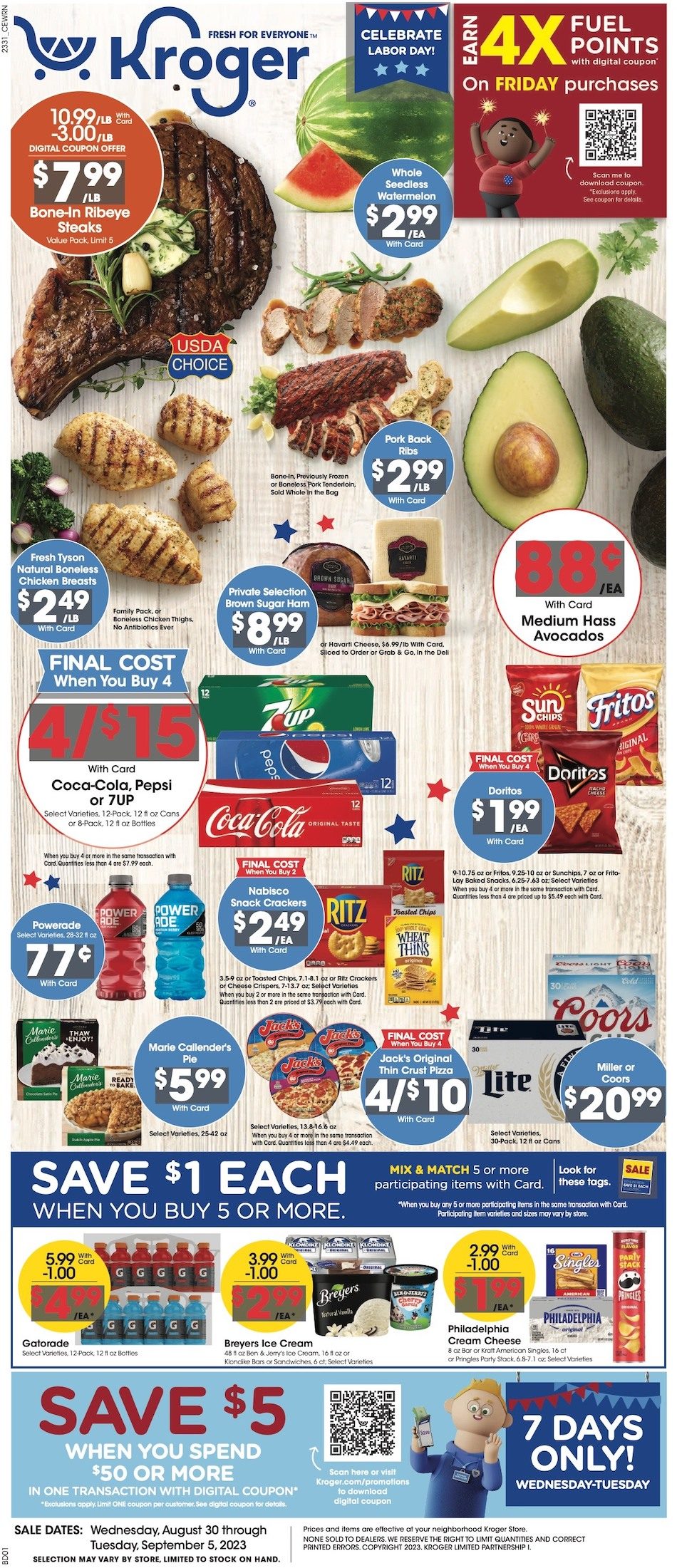 Kroger Weekly Ad 30th August – 5th September 2023 Page 1