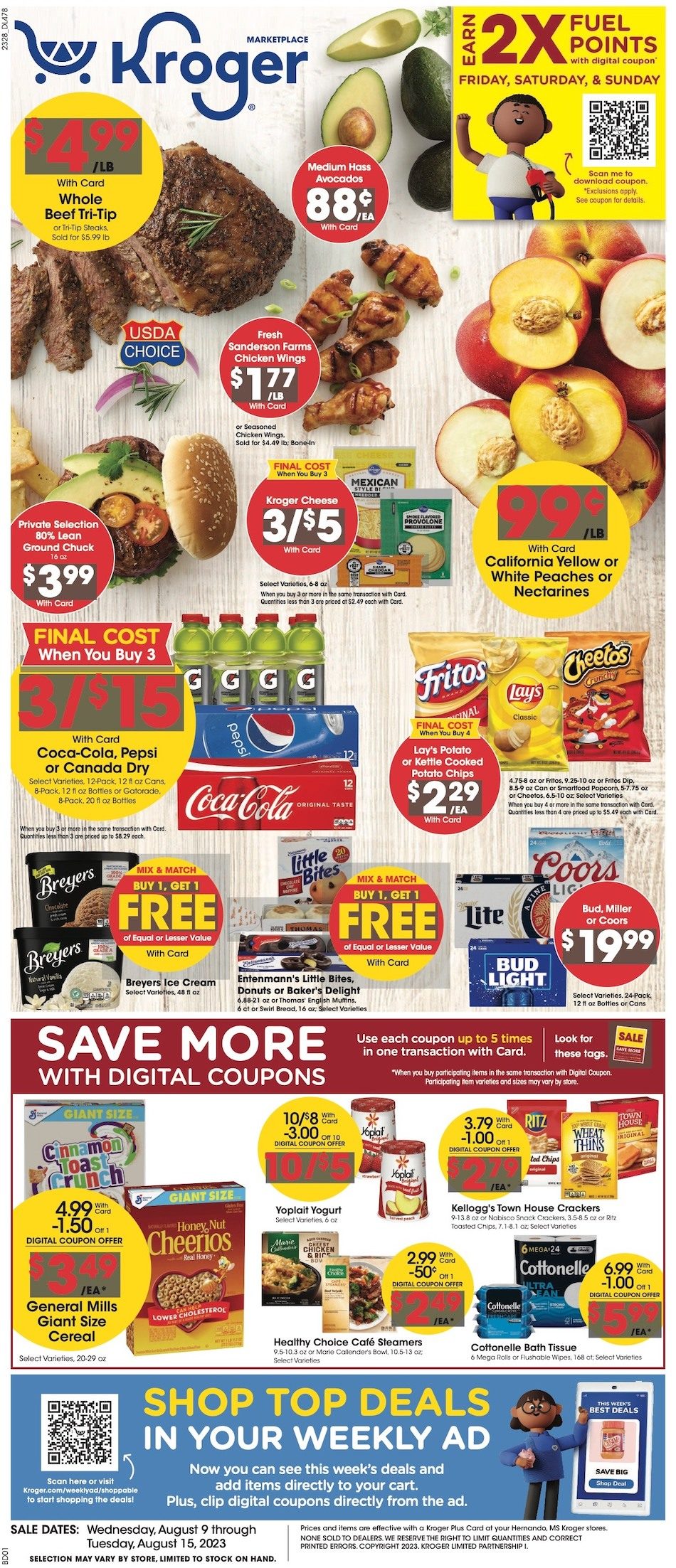 Kroger Weekly Ad 9th – 15th August 2023 Page 1