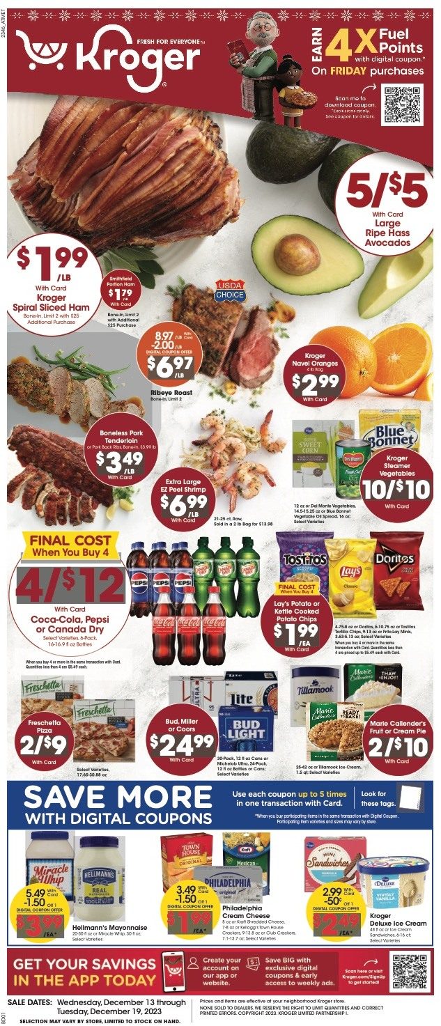 Kroger Weekly Ad Christmas 13th – 19th December 2023 Page 1