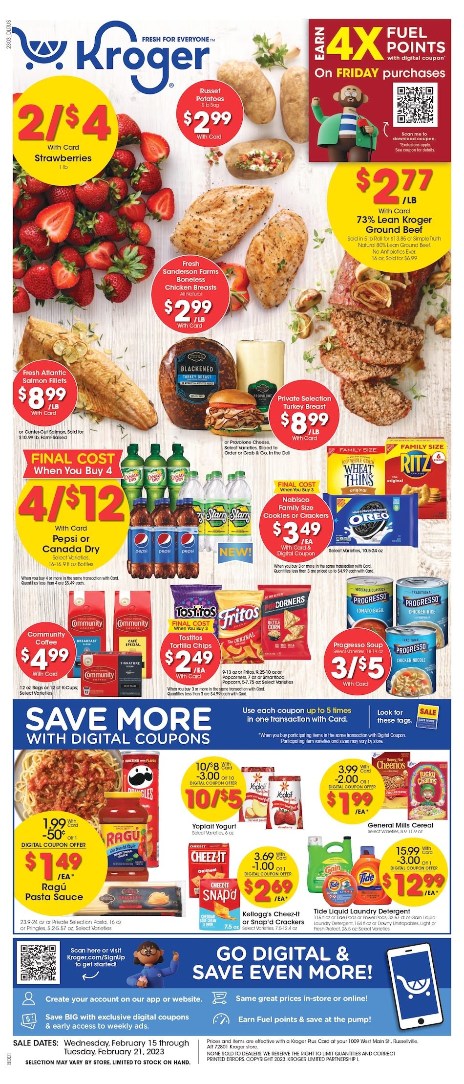 Kroger Weekly Ad 15th  – 21st February 2023 Page 1
