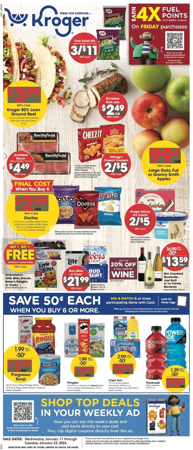 Kroger Weekly Ad 17th – 23rd January 2024 Page 1