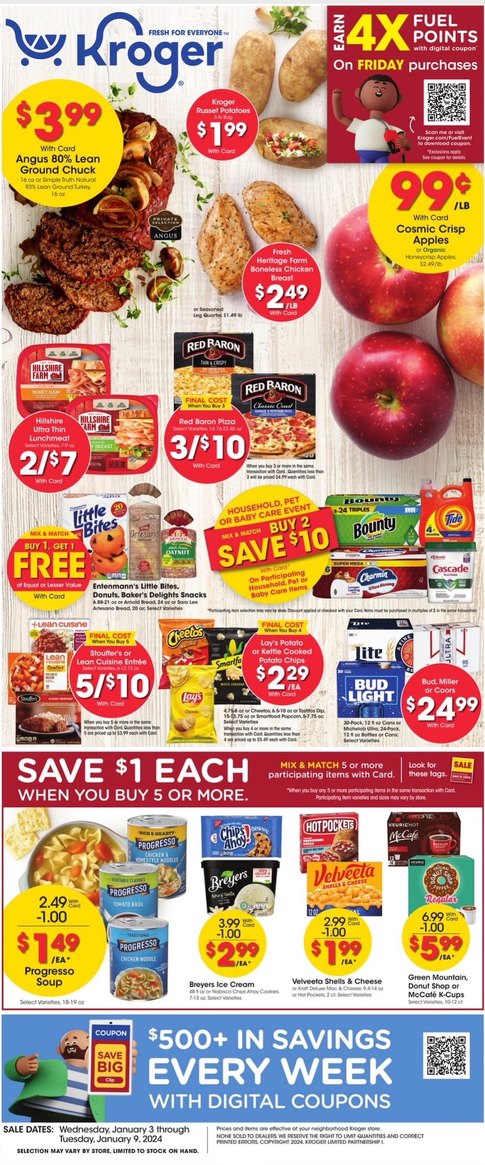 Kroger Weekly Ad 3rd – 9th January 2024 Page 1