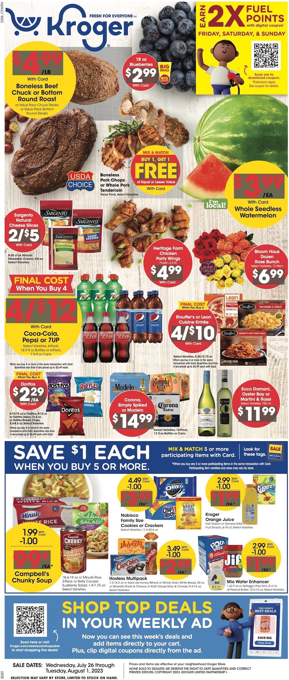 Kroger Weekly Ad 26th July – 1st August 2023 Page 1