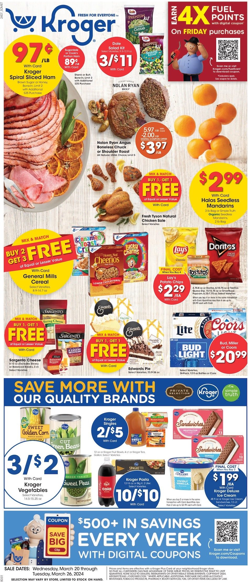 Kroger Weekly Ad 20th – 26th March 2024 Page 1