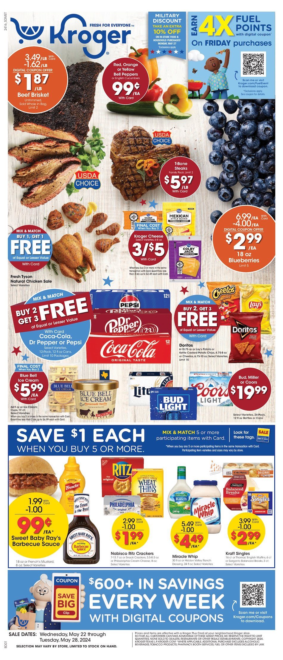 Kroger Weekly Ad 22nd – 28th May 2024 Page 1
