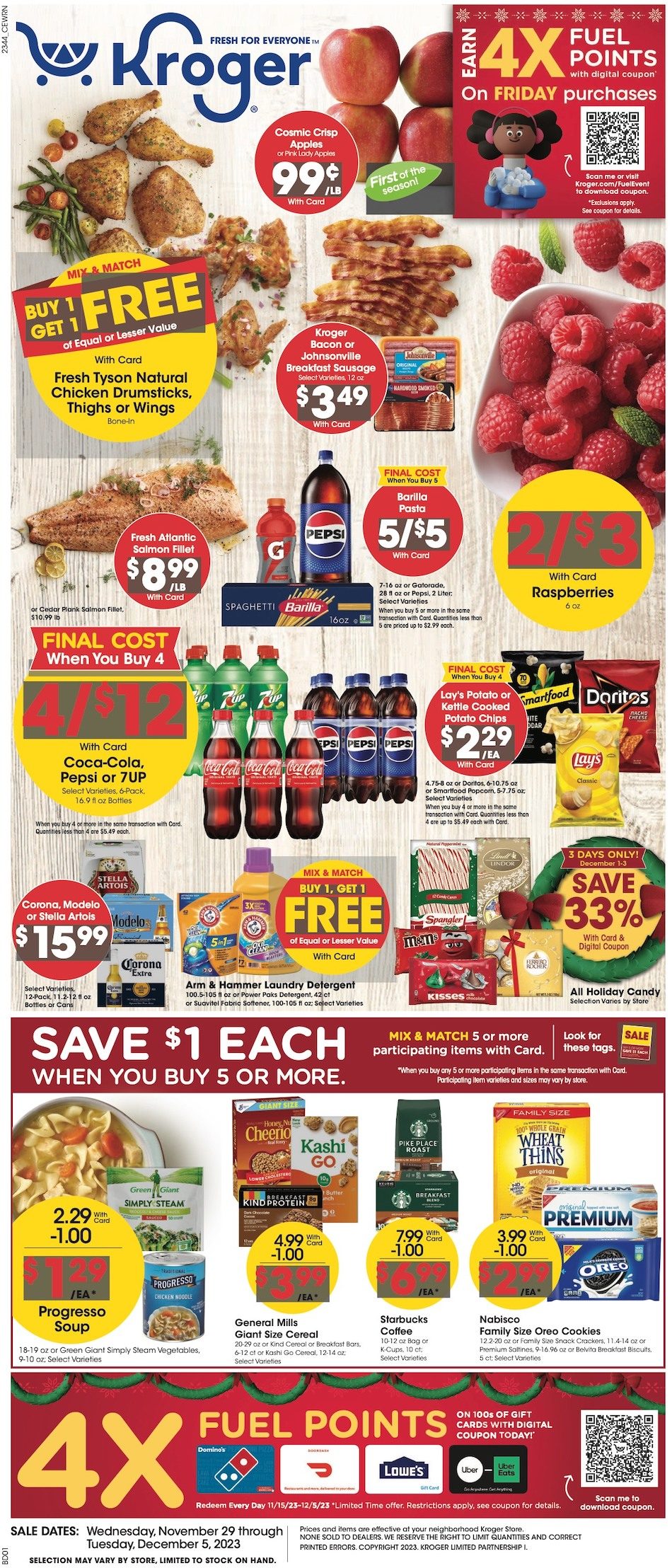 Kroger Weekly Ad 9th November – 5th December 2023 Page 1