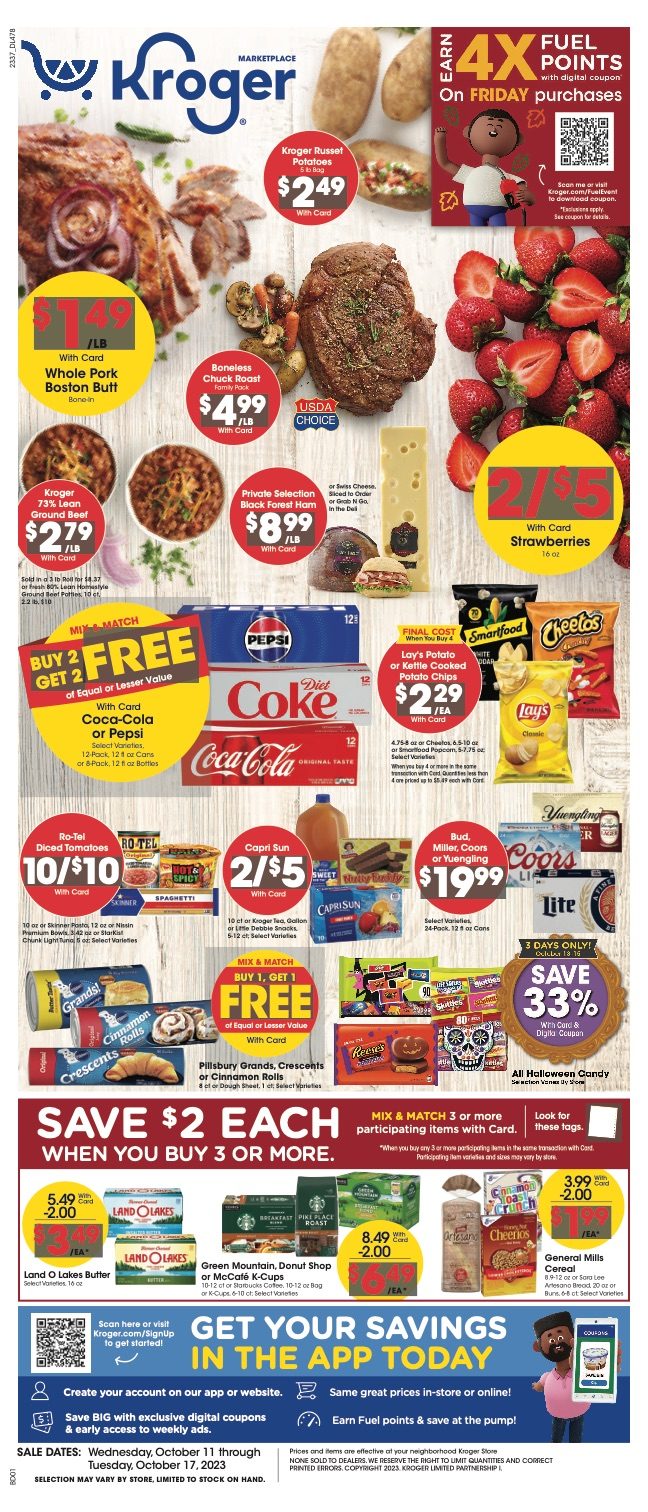 Kroger Weekly Ad 11th – 17th October 2023 Page 1