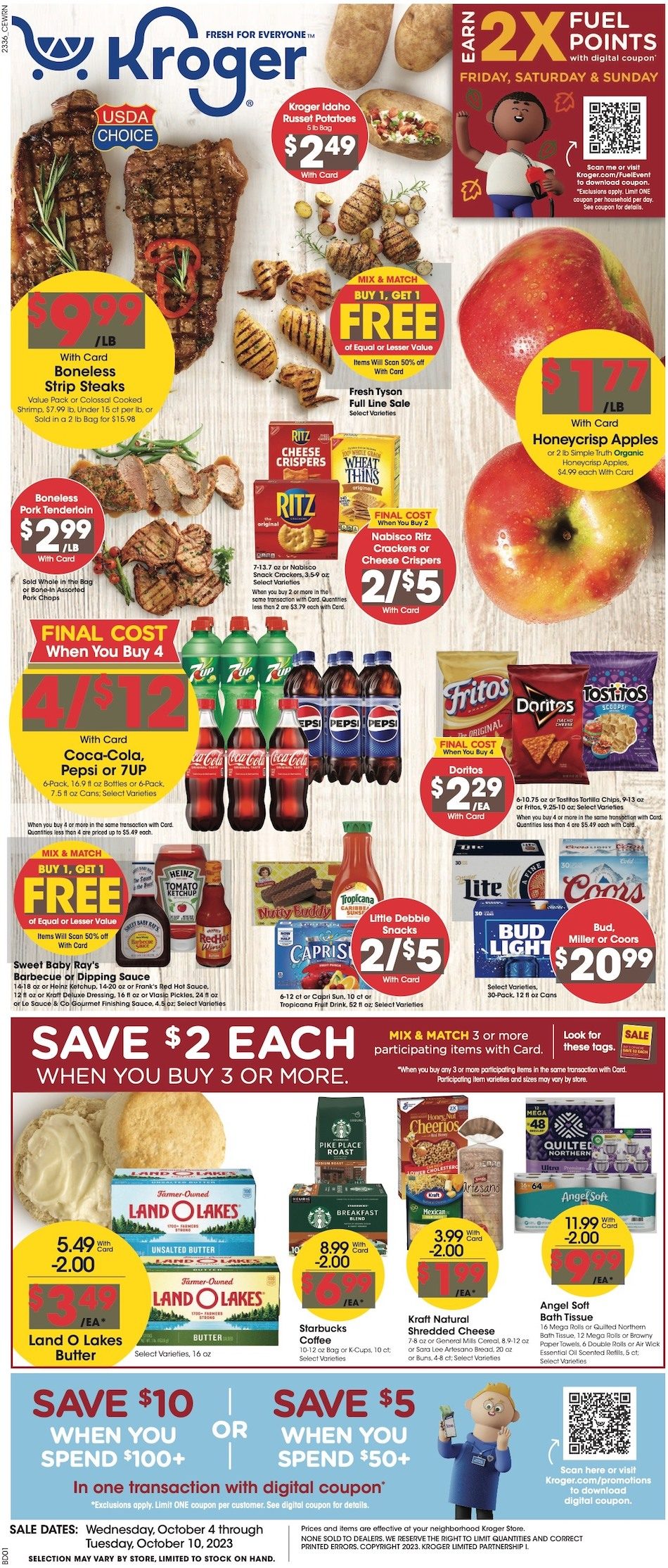 Kroger Weekly Ad 4th – 10th October 2023 Page 1