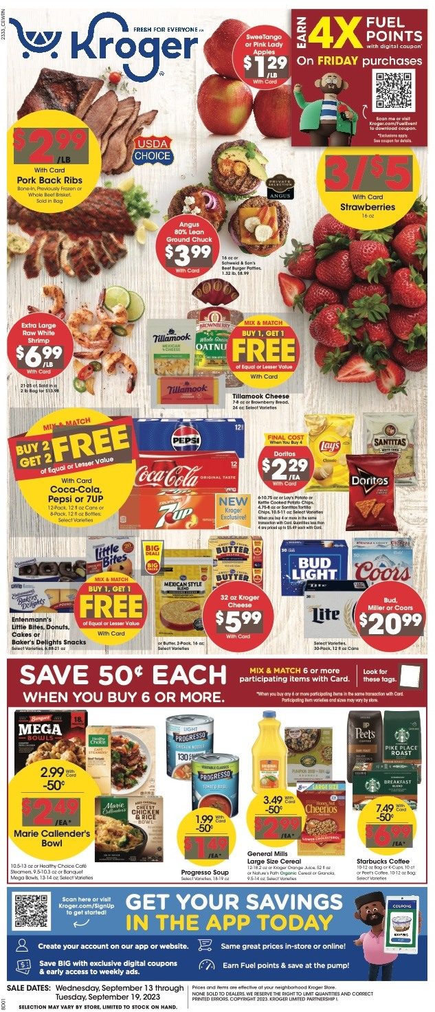 Kroger Weekly Ad 13th – 19th September 2023 Page 1