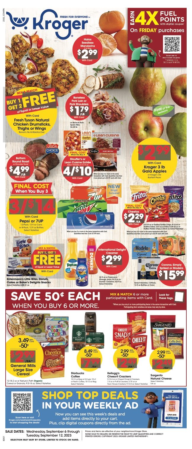 Kroger Weekly Ad 6th – 12th September 2023 Page 1