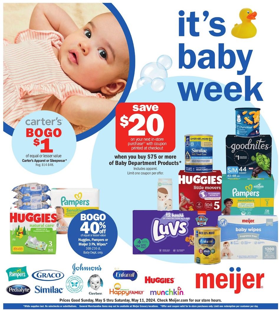 Meijer Ad Baby 5th – 11th May 2024 Page 1