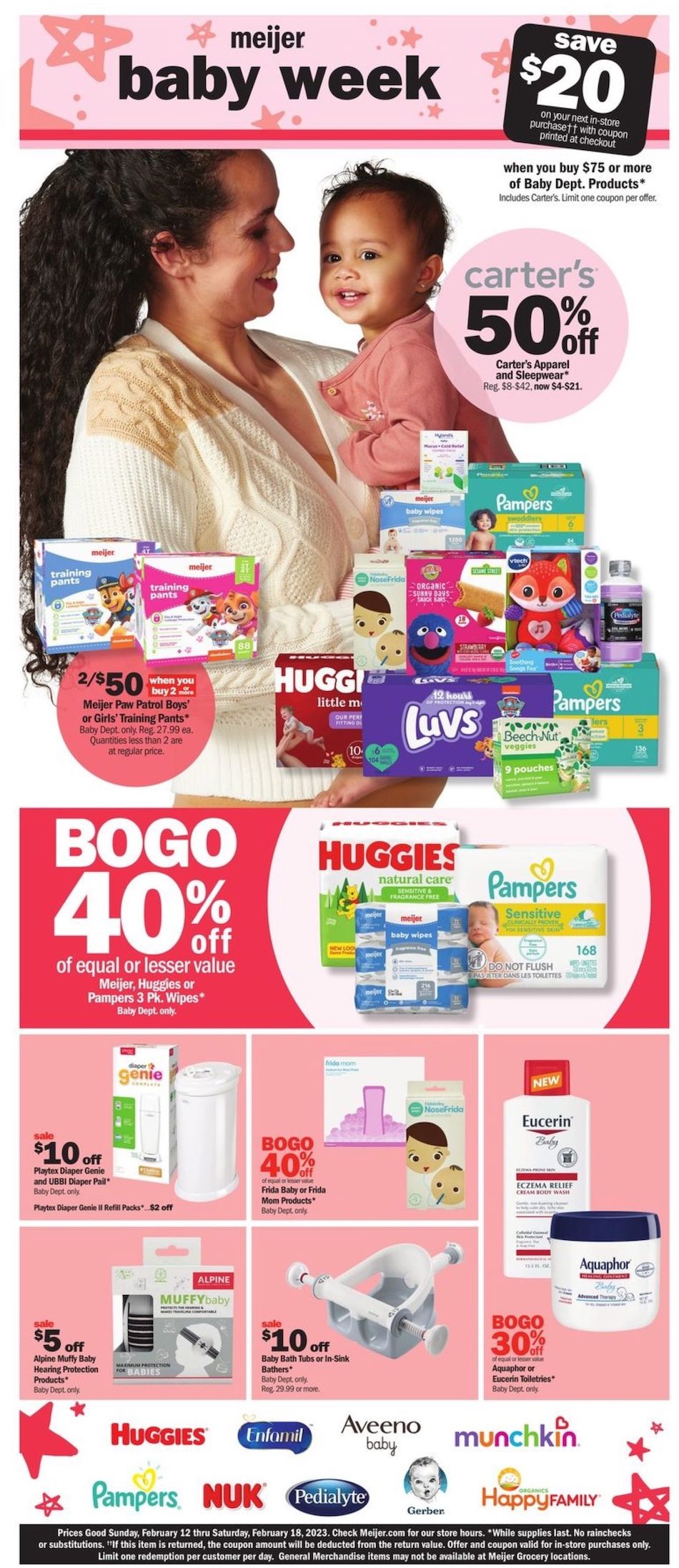 Meijer Ad Baby Week February 12th – 18th, 2023 Page 1