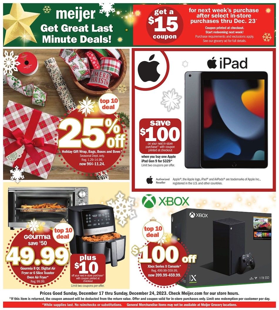 Meijer Ad Christmas 17th – 24th December 2023 Page 1