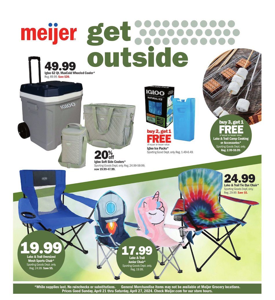 Meijer Ad Get Outside 21st – 27th April 2024 Page 1