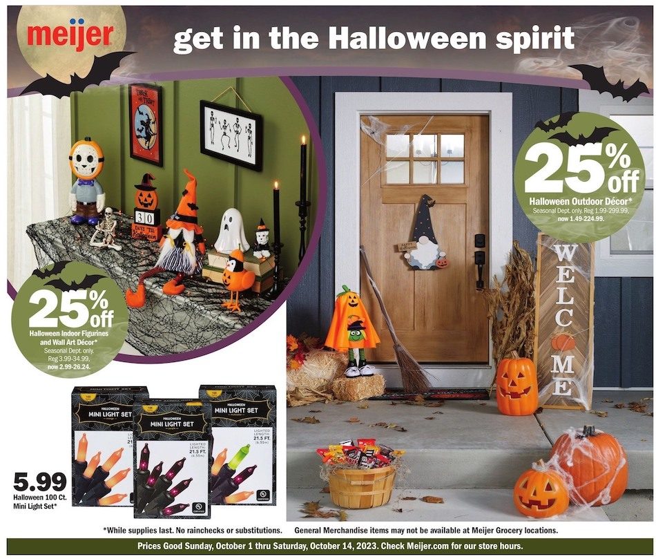 Meijer Ad Halloween 1st – 7th October 2023 Page 1