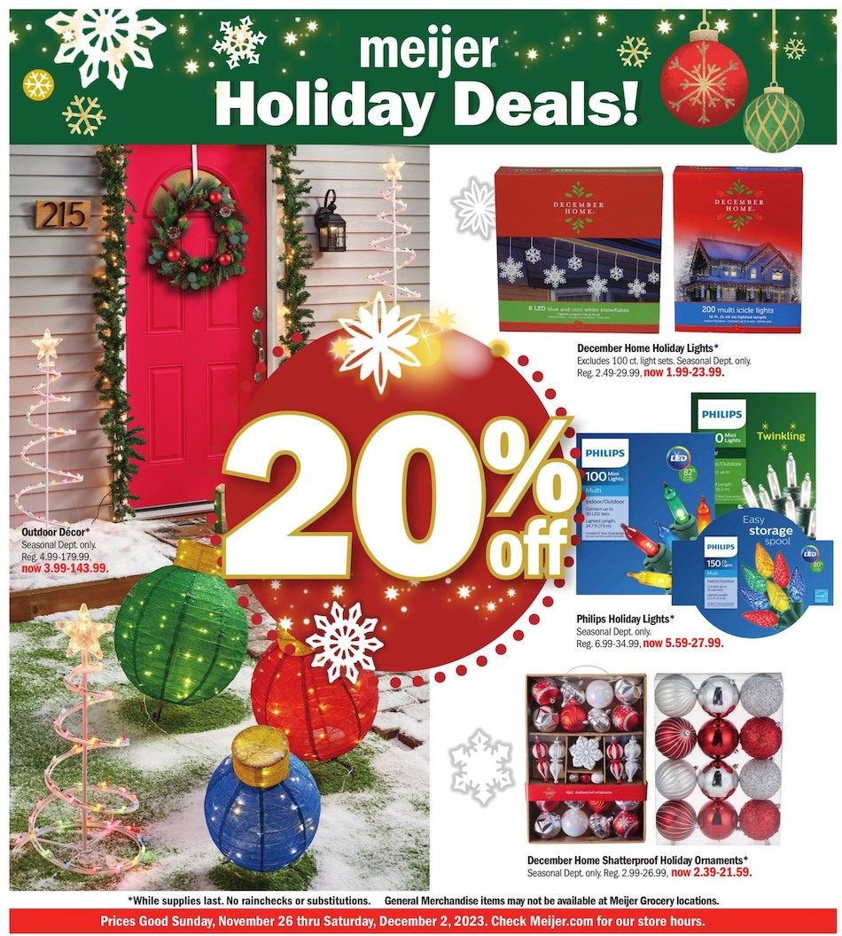 Meijer Ad Holiday 26th November – 2nd December 2023 Page 1