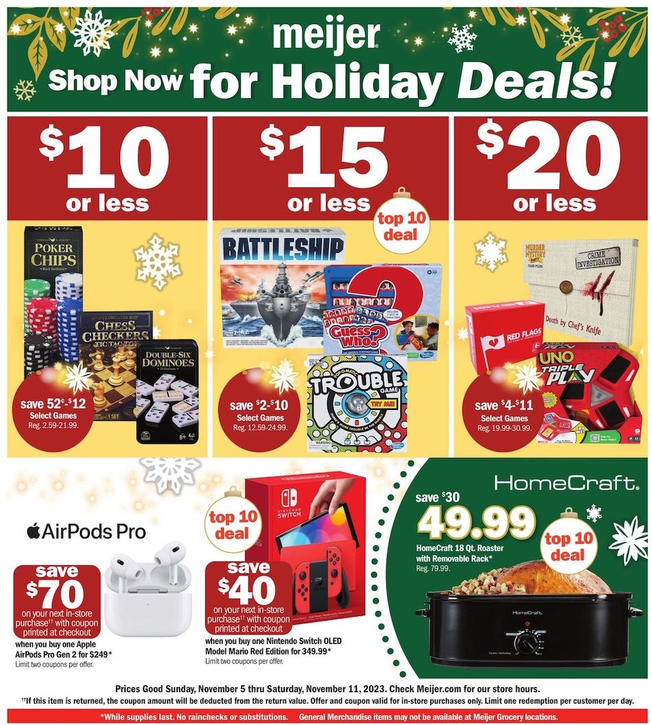 Meijer Ad Holiday 5th – 11th November 2023 Page 1