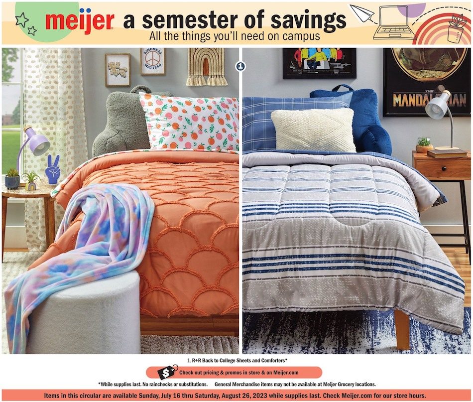 Meijer Back to College Ad 16th July – 26th August 2023 Page 1