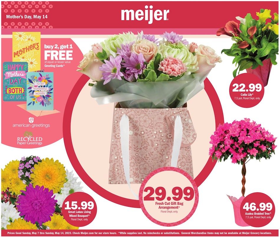 Meijer Ad Mother’s Day 7th – 14th May 2023 Page 1