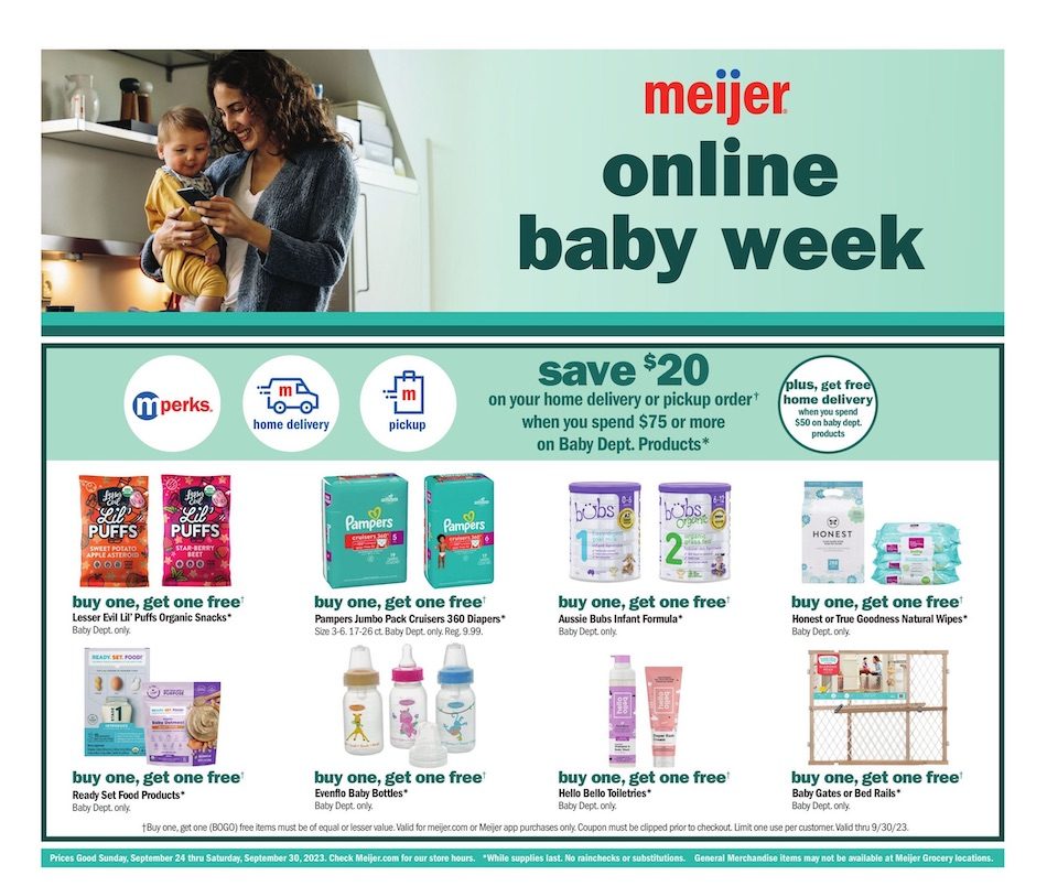 Meijer Ad Online Baby Week 24th – 30th September 2023 Page 1