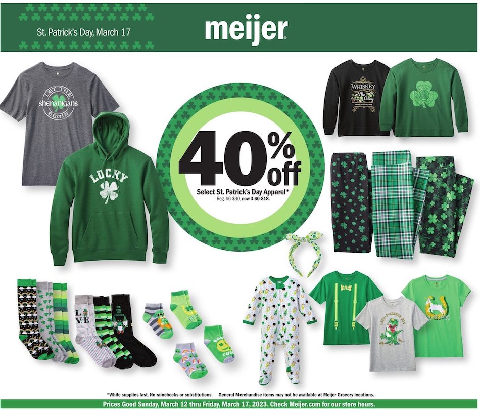 Meijer Ad St Patrick’s Day 12th – 17th March 2023 Page 1