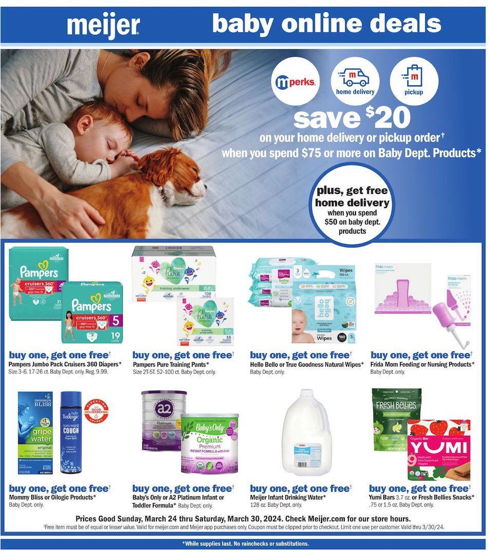 Meijer Baby Ad 24th – 30th March 2024 Page 1