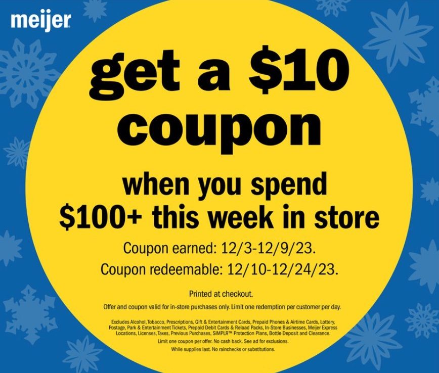 Meijer Coupon Ad 3rd – 9th December 2023 Page 1