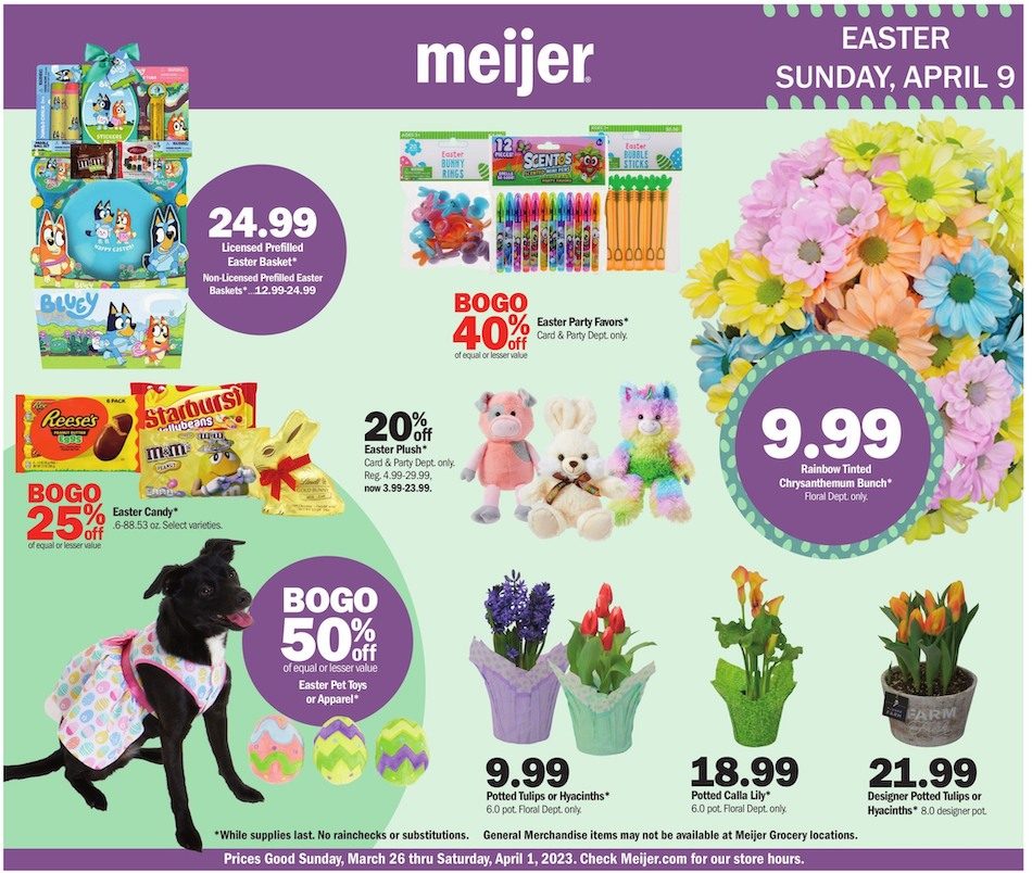 Meijer Easter Ad 26th March – 9th April 2023 Page 1