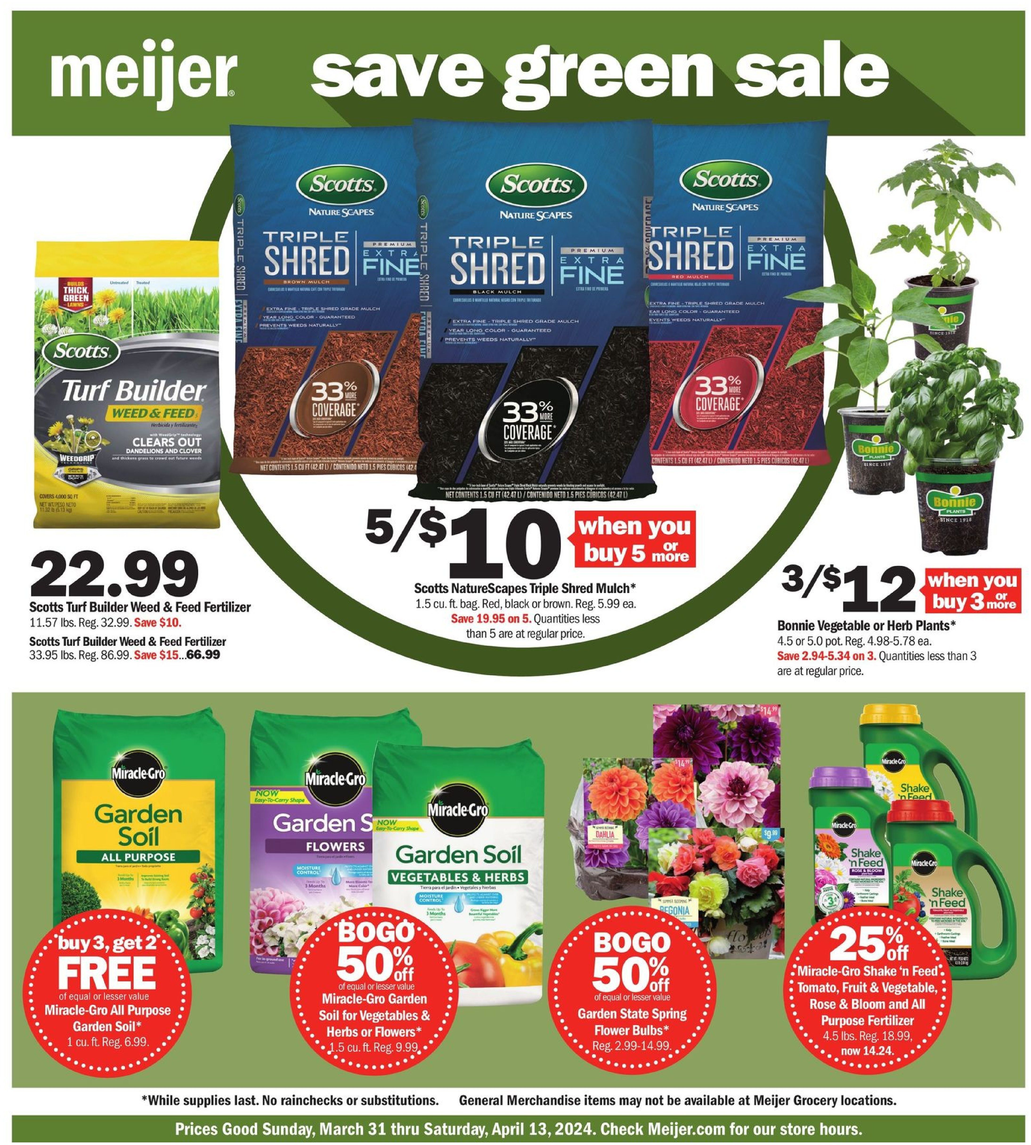 Meijer Garden Sale Ad 31st March – 13th April 2024 Page 1