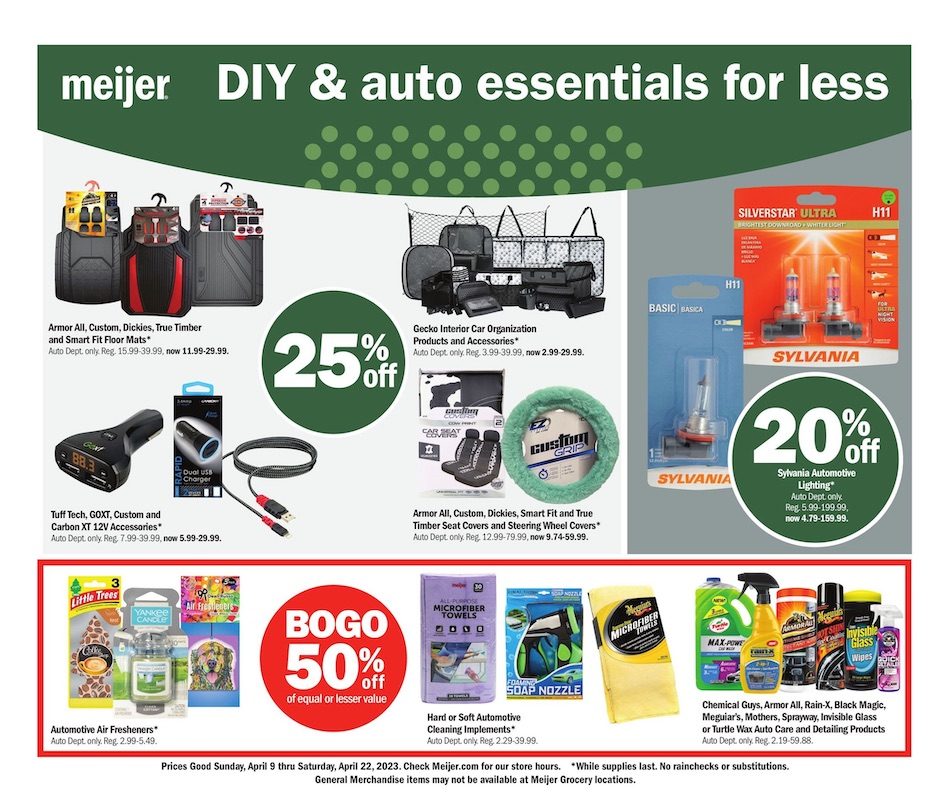 Meijer Weekly Ad Auto 9th – 22nd April 2023 Page 1