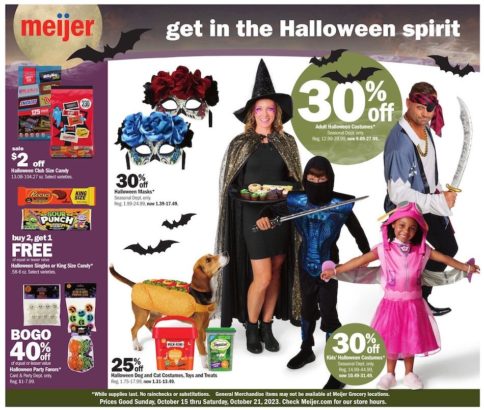 Meijer Weekly Ad Halloween 15th – 21st October 2023 Page 1