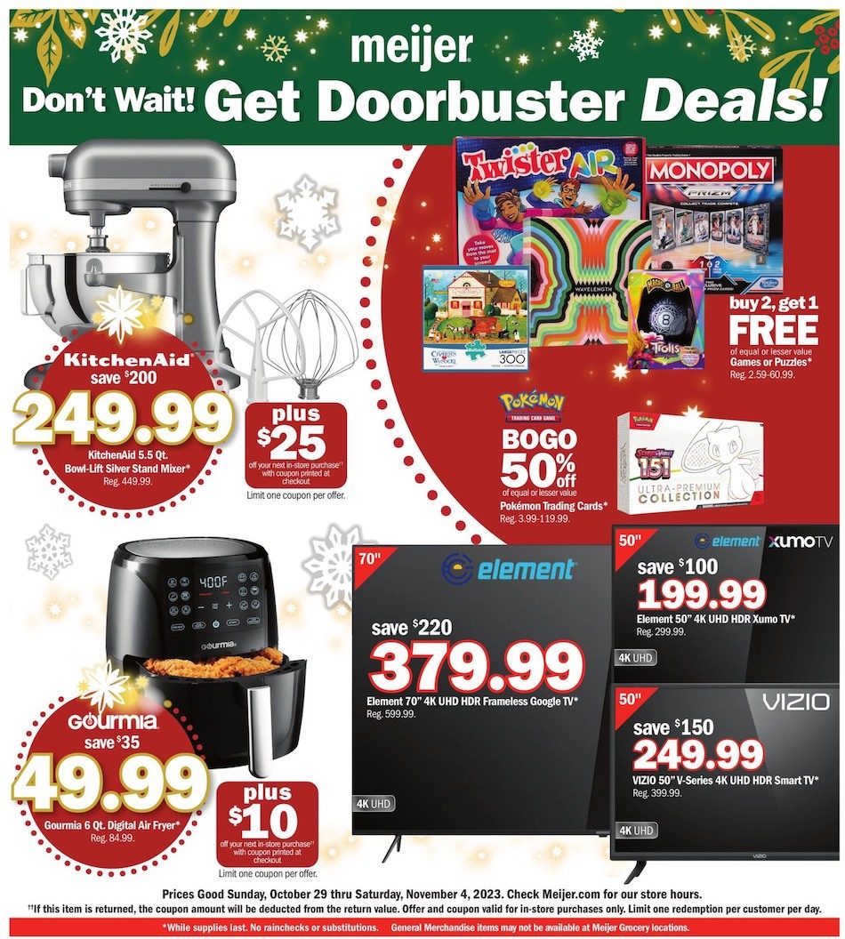 Meijer Weekly Ad Holiday 29th October – 4th November 2023 Page 1