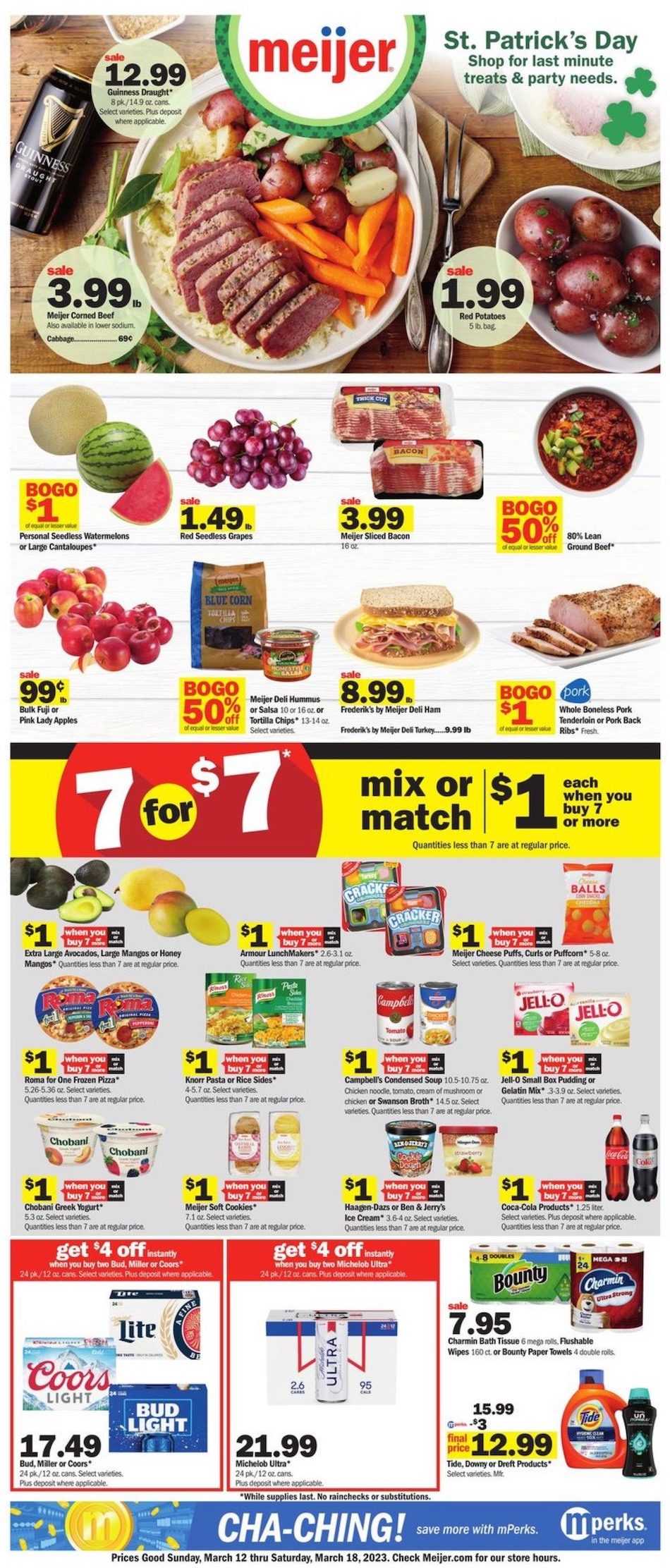 Meijer Weekly Ad St Patrick’s Day 12th – 18th March 2023 Page 1
