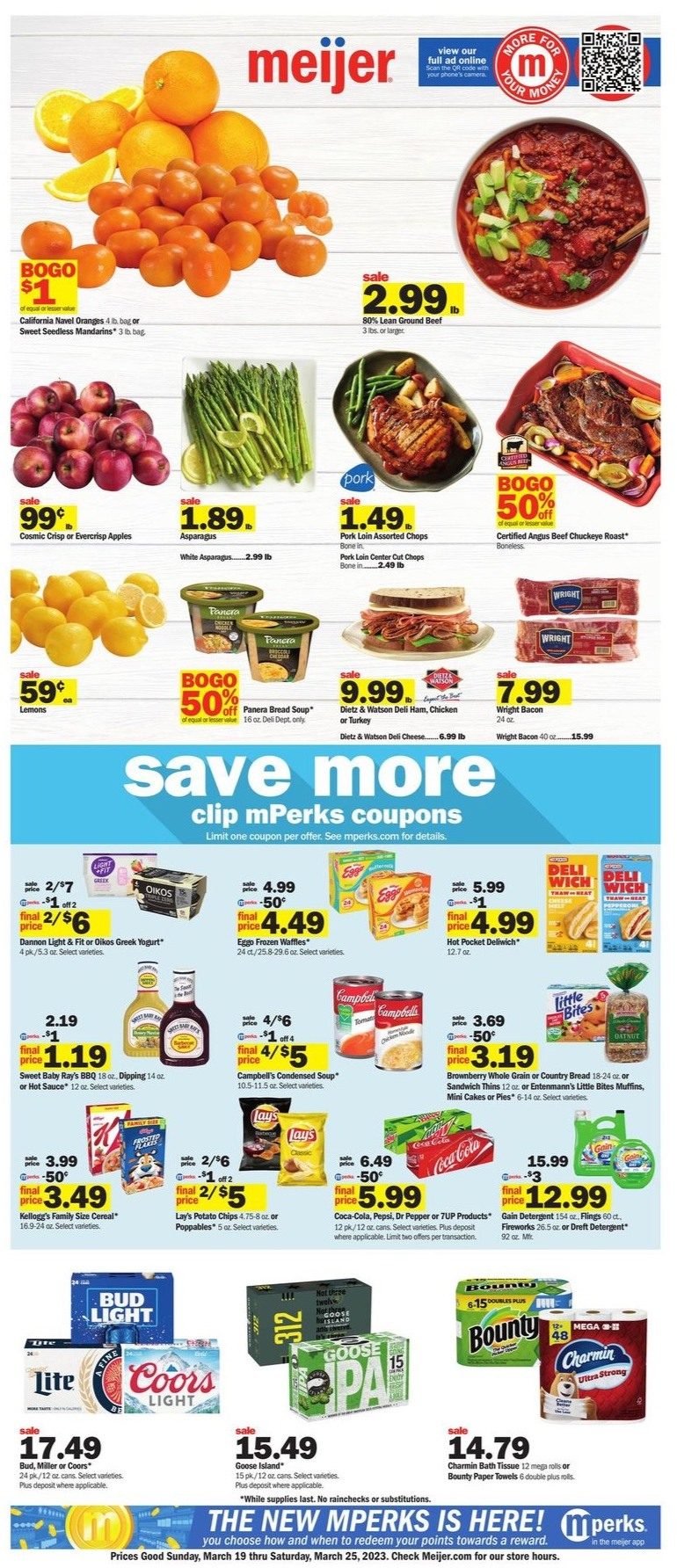 Meijer Weekly Ad Sale 19th – 25th March 2023 Page 1