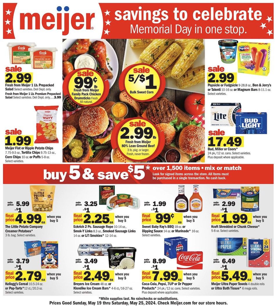 Meijer Weekly Ad Memorial Day 19th – 25th May 2024 Page 1